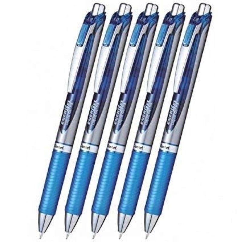 Pentel EnerGel Deluxe RTX Retractable Liquid Gel Pen,1.0mm, Midium Line, Metal Tip, Blue Ink-Value set of 5 - Image 3